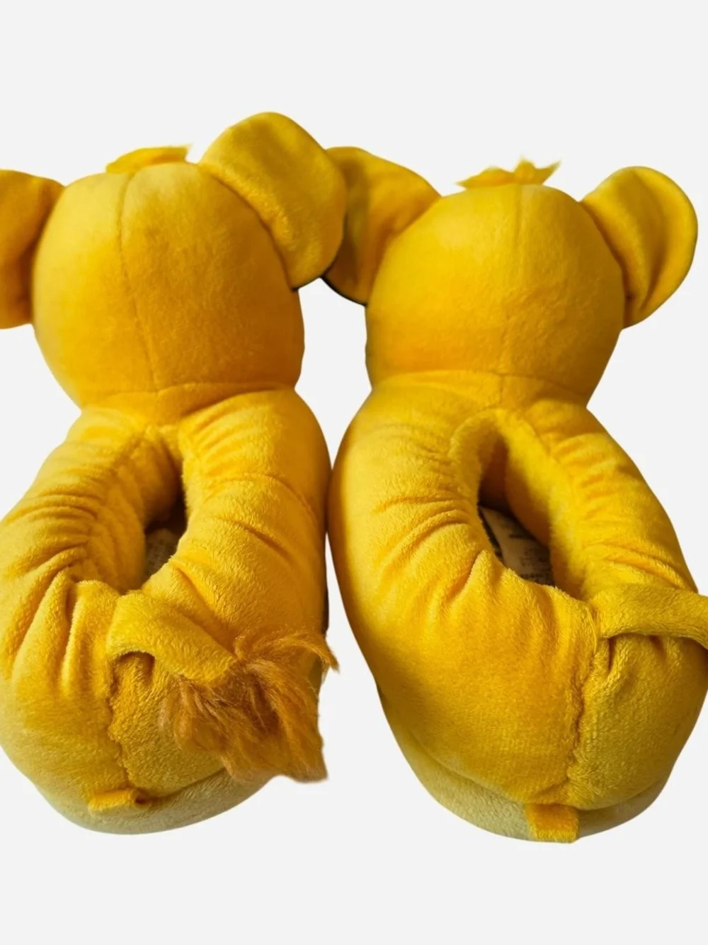 Disney Yellow Simba Plush Slippers with Black Ear Accents